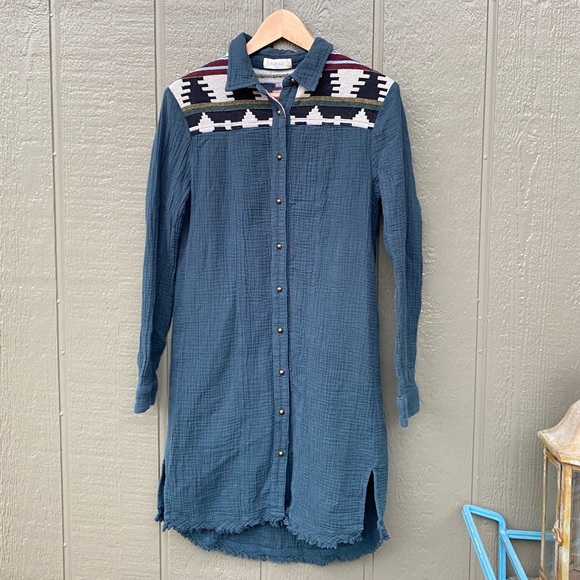 Altar’d State Button Down Dress Southwestern M - Picture 1 of 10